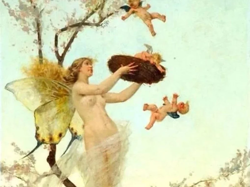 1839-Modesto Faustini - Sogno di primavera con veduta di Brescia
